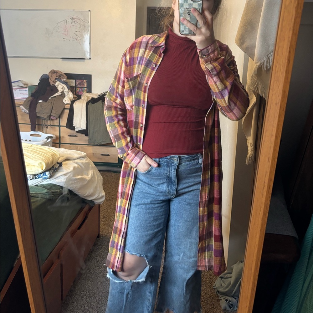 Plaid Longline Shirt